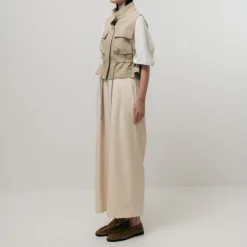 EMIN PAUL Utility Vest Jacket in Beige