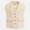 Essential Antwerp Geologic Sleeveless Jacket in Off White