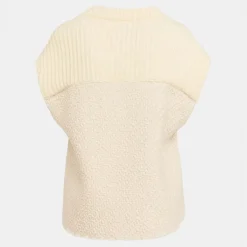 Essential Antwerp Geologic Sleeveless Jacket in Off White