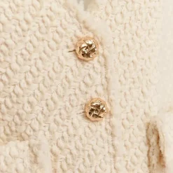 Essential Antwerp Geologic Sleeveless Jacket in Off White
