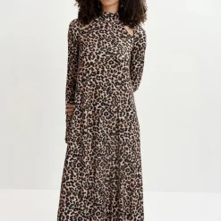 ESSENTIEL ANTWERP Germa Long Dress in Leopard Print