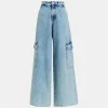 ESSENTIEL ANTWERP Gnome Flared Cargo Jeans in Another Blue