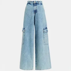 ESSENTIEL ANTWERP Gnome Flared Cargo Jeans in Another Blue