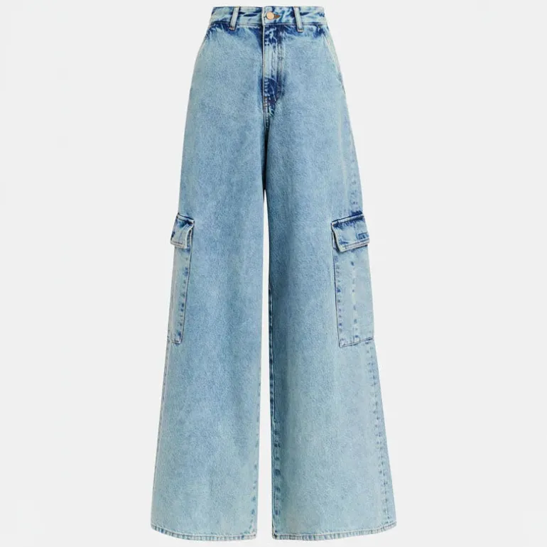 ESSENTIEL ANTWERP Gnome Flared Cargo Jeans in Another Blue