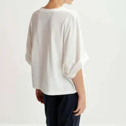 ESSENTIEL ANTWERP Hadio Embroidered T-Shirt in Off White