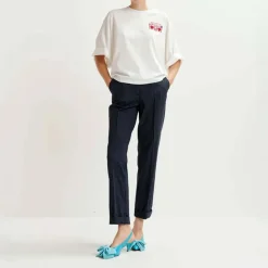 ESSENTIEL ANTWERP Hadio Embroidered T-Shirt in Off White