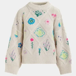 ESSENTIEL ANTWERP Hadream Embroidered Pullover in Off White