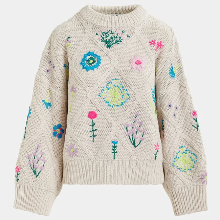 ESSENTIEL ANTWERP Hadream Embroidered Pullover in Off White