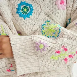 ESSENTIEL ANTWERP Hadream Embroidered Pullover in Off White