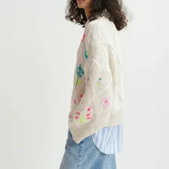 ESSENTIEL ANTWERP Hadream Embroidered Pullover in Off White