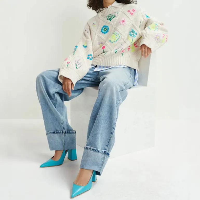 ESSENTIEL ANTWERP Hadream Embroidered Pullover in Off White