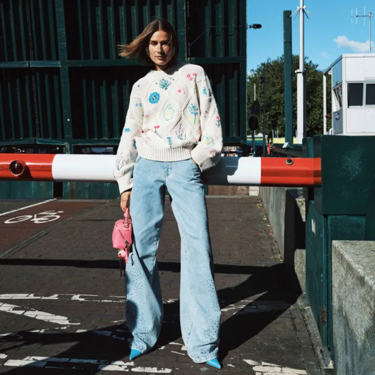 ESSENTIEL ANTWERP Hadream Embroidered Pullover in Off White