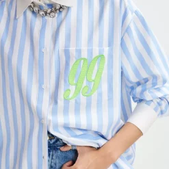 ESSENTIEL ANTWERP Halibut1 Embroidered Shirt in Combo2 Aqua Blue