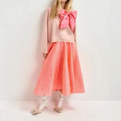 ESSENTIEL ANTWERP Hat Wide Maxi Skirt in Combo2 Calypso Pink H2CP