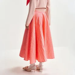 ESSENTIEL ANTWERP Hat Wide Maxi Skirt in Combo2 Calypso Pink H2CP