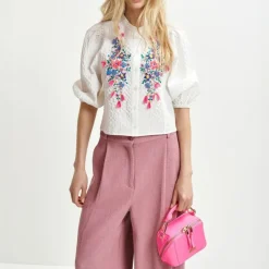 ESSENTIEL ANTWERP Heartfelt Embellished Shirt in White