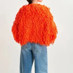 ESSENTIEL ANTWERP Hinwood Fringed Jacket in Chimique Fanta