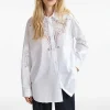 ESSENTIEL ANTWERP Hoofd Lace Panelled Shirt in White