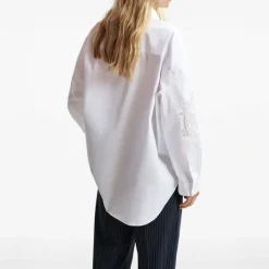 ESSENTIEL ANTWERP Hoofd Lace Panelled Shirt in White