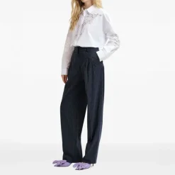 ESSENTIEL ANTWERP Hoofd Lace Panelled Shirt in White