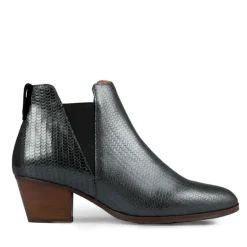 ESSKA Ginny Low Heeled Boots in Graphite/Gunmetal Diablo