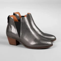 ESSKA Ginny Low Heeled Boots in Graphite/Gunmetal Diablo