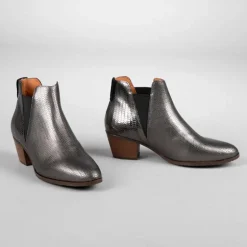 ESSKA Ginny Low Heeled Boots in Graphite/Gunmetal Diablo