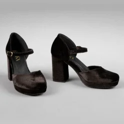 ESSKA Viv High Heeled Shoes in Grey/Brown Diablo