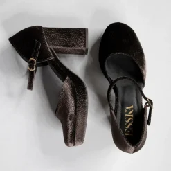 ESSKA Viv High Heeled Shoes in Grey/Brown Diablo