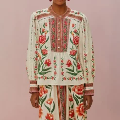FARM RIO Ainika Delicate Off-White Blouse