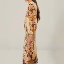 FARM RIO Boho Beige Maxi Dress