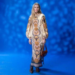 FARM RIO Boho Beige Maxi Dress