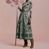 FARM RIO Lace Nature Black Maxi Flared Skirt