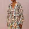 FARM RIO Romantic Lightness Cream Long Sleeve Blouse
