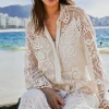 FARM RIO Swan Lake Guipure Off-White Shirt