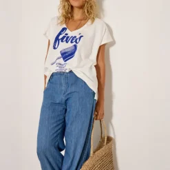 FIVE Tee Shirt in Blue/Meringue