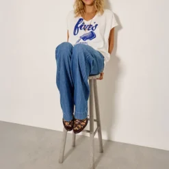 FIVE Tee Shirt in Blue/Meringue