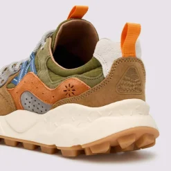 FLOWER MOUNTAIN Yamano 3 Mens Suede Trainers in Ripstop/Militare Brown