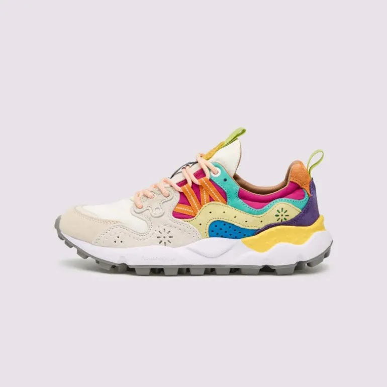 FLOWER MOUNTAIN Yamano 3 Womens Suede Trainers in Pink/White