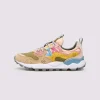 FLOWER MOUNTAIN Yamano 3 Womens Suede Trainers in Dark Rose/Chestnut