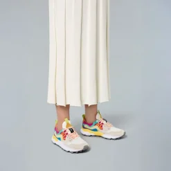 FLOWER MOUNTAIN Yamano 3 Womens Suede Trainers in Pink/White