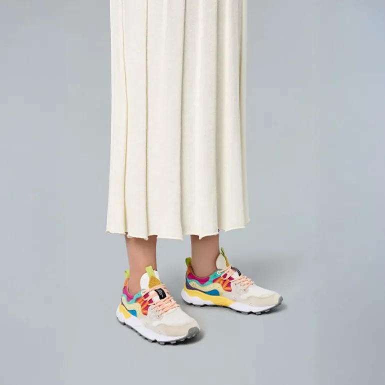 FLOWER MOUNTAIN Yamano 3 Womens Suede Trainers in Pink/White