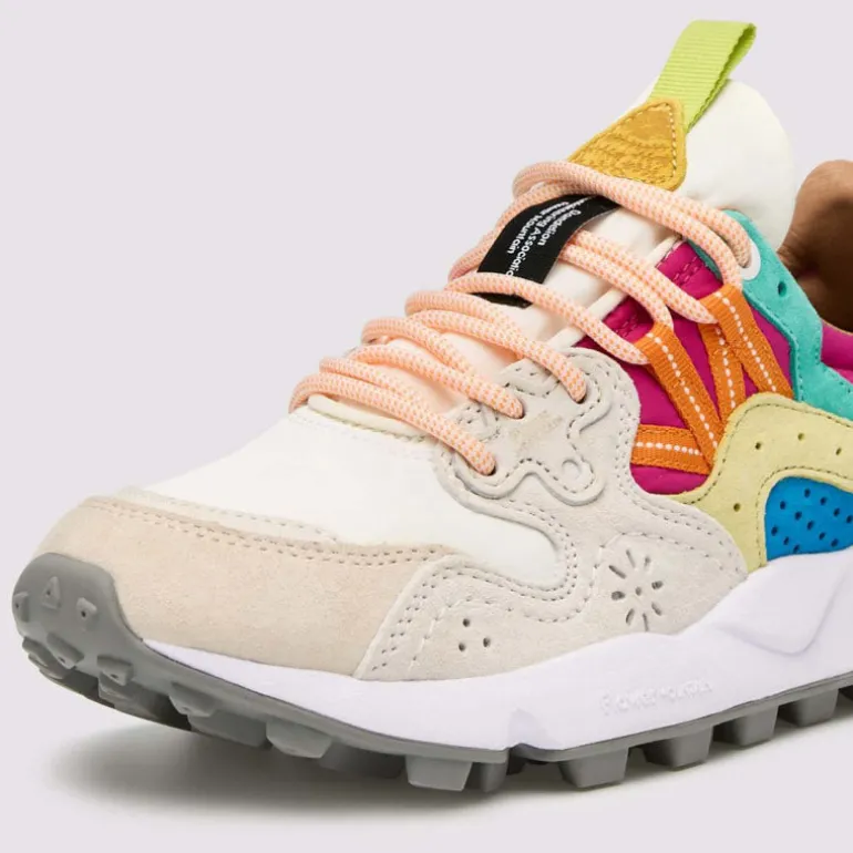 FLOWER MOUNTAIN Yamano 3 Womens Suede Trainers in Pink/White