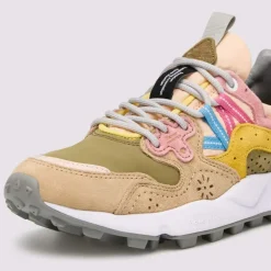 FLOWER MOUNTAIN Yamano 3 Womens Suede Trainers in Dark Rose/Chestnut