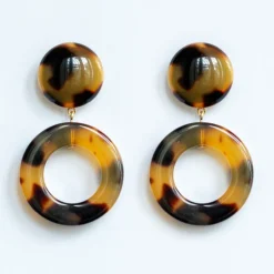 FRANCINE BRAMLI EC Hoop Drop Earrings in Leopard