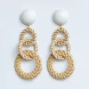 FRANCINE BRAMLI Raphia 20 Earrings in Raffia/White