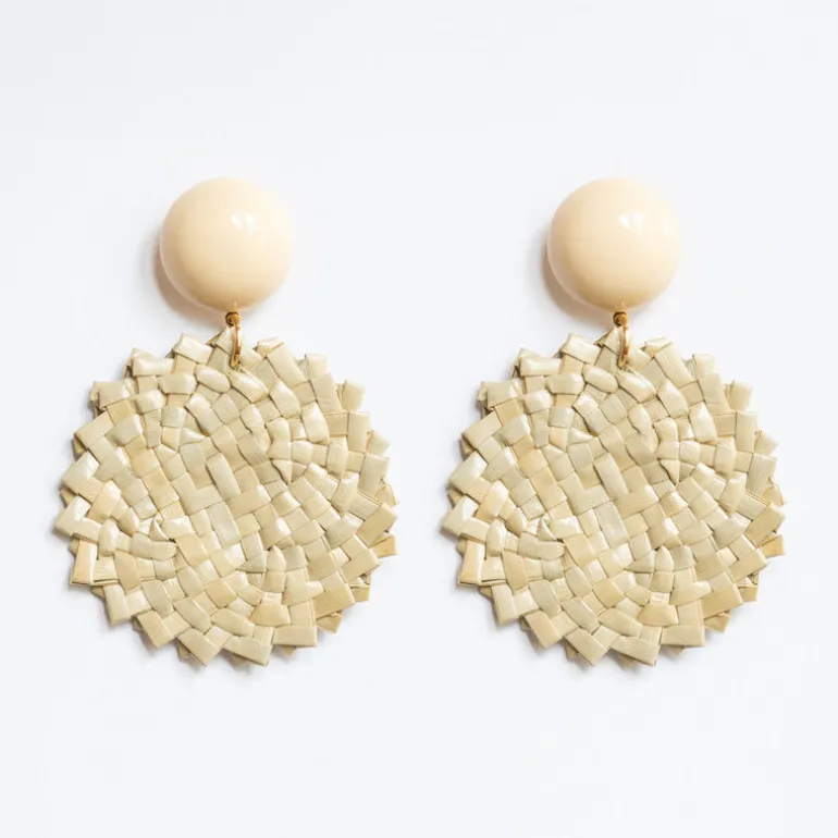 FRANCINE BRAMLI Raphia 22 Earrings in Ivory
