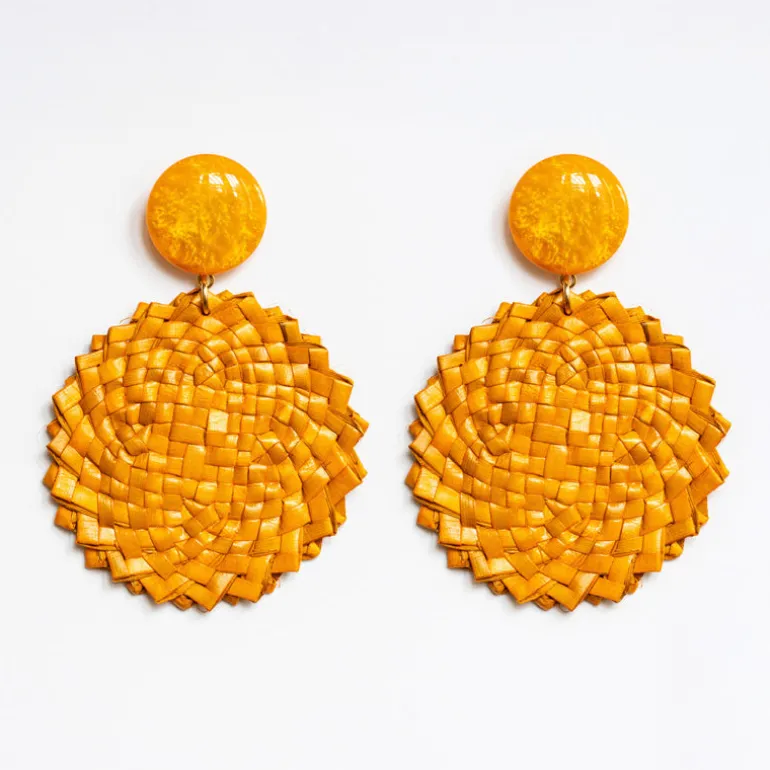 FRANCINE BRAMLI Raphia 24 Earrings in orange