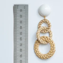 FRANCINE BRAMLI Raphia 20 Earrings in Raffia/White