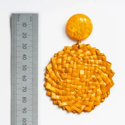 FRANCINE BRAMLI Raphia 24 Earrings in orange
